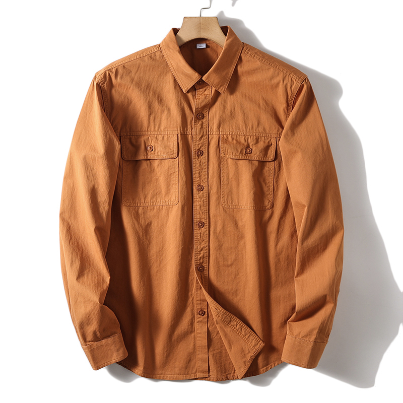 Oxford Cotton Casual Shirt Business - 남성용 캐주얼 비즈니스 패션 올 코튼