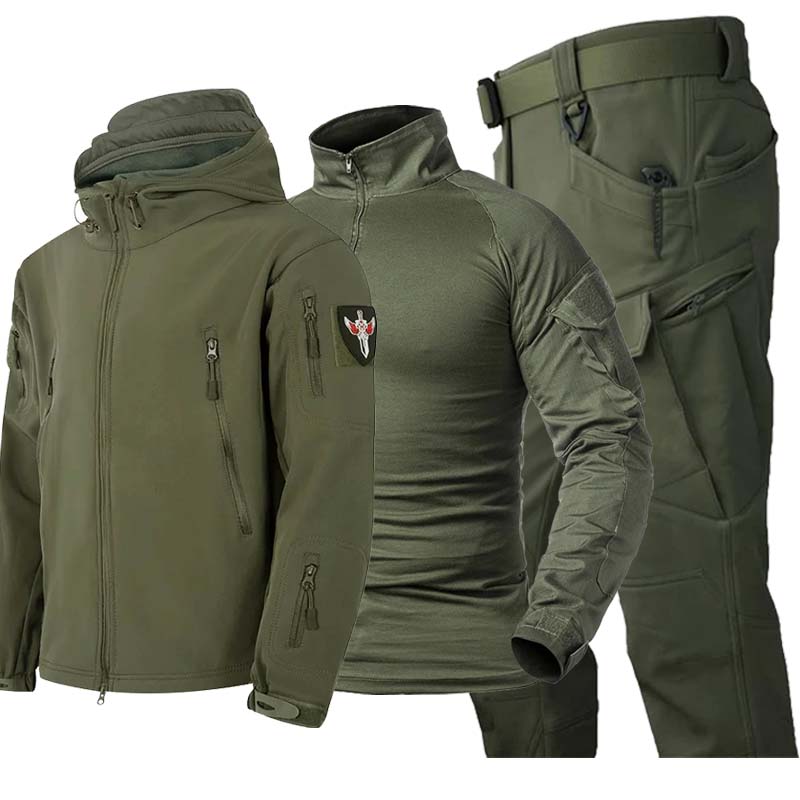 남성용 카모 패턴 전술복 세트 3종: 후드형 지퍼 재킷 - Tactical Military Shirt Cargo 리뷰 및 가격