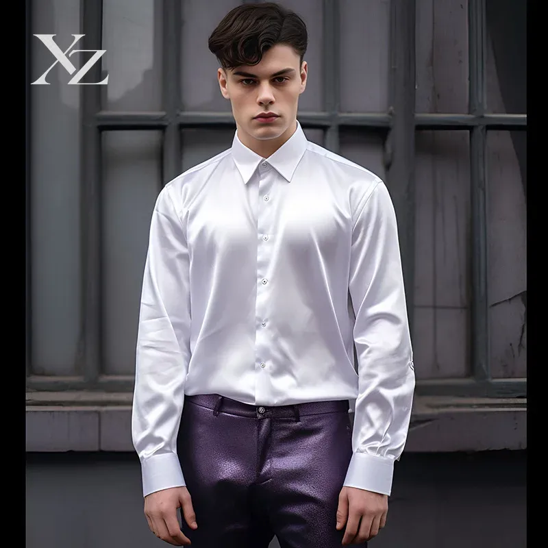 남성용 새틴 소재의 실크처럼 윤기 있고 부드러운 드레스 - Mens Satin Silk Dress Shirt 리뷰 및 가격