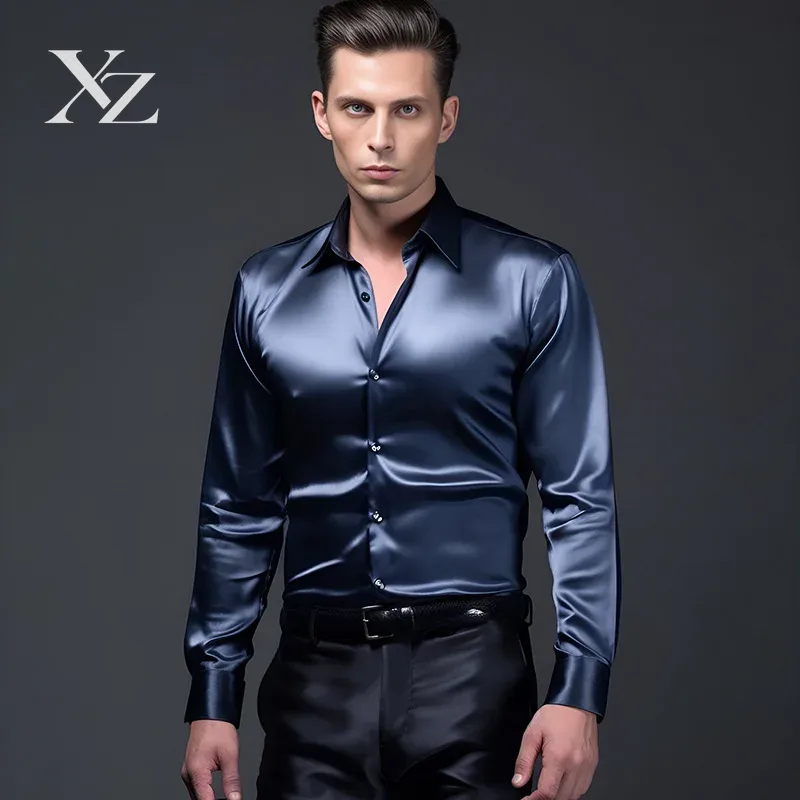 남성용 새틴 소재의 실크처럼 윤기 있고 부드러운 드레스 - Mens Satin Silk Dress Shirt 리뷰 및 가격