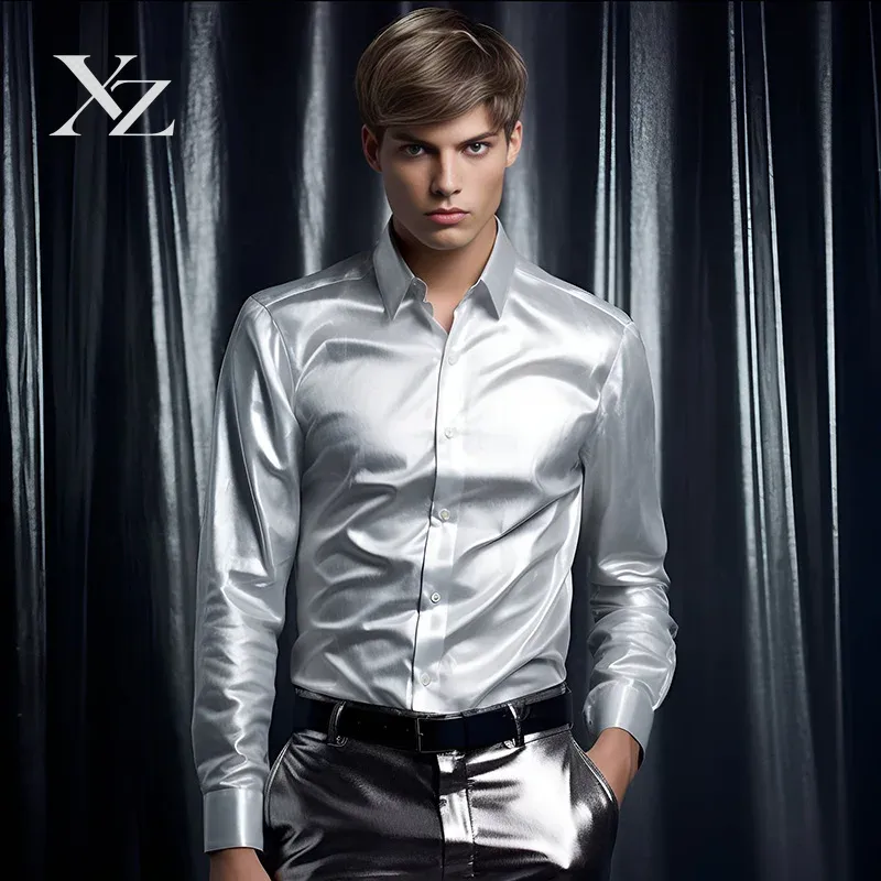 남성용 새틴 소재의 실크처럼 윤기 있고 부드러운 드레스 - Mens Satin Silk Dress Shirt 리뷰 및 가격